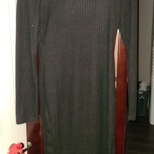 Bozzolo ribbed l/s dress black new size large